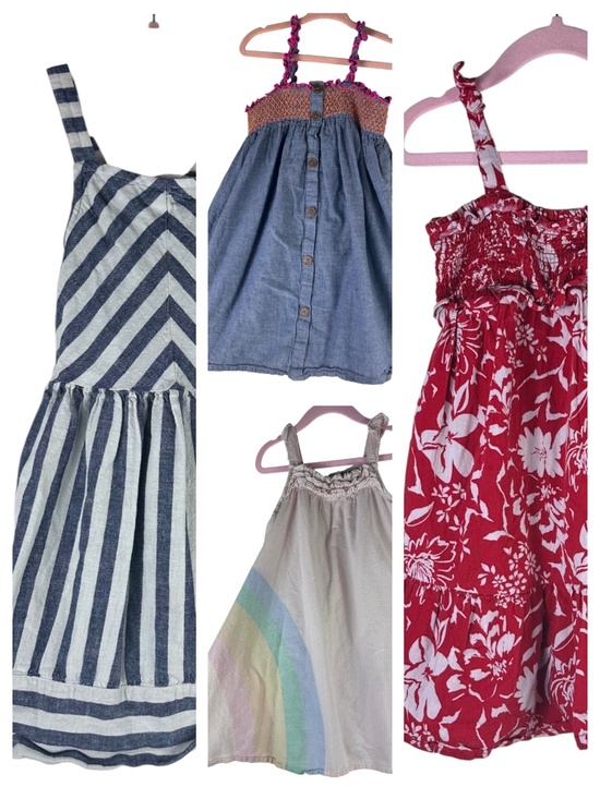 Old Navy Other - LOT (4) Old Navy Dress Sundresses 5T Girls Sz 5 Floral Stripe Smocked Rainbow